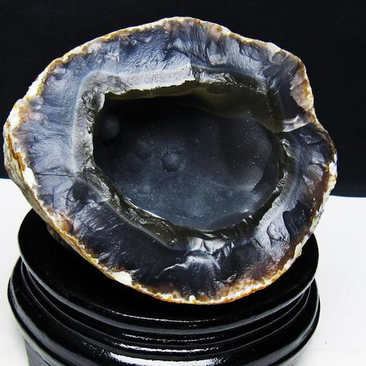 アゲート ジオード 原石 置物 台座付属 瑪瑙 メノウ 晶洞 一点物 送料無料 181-4191