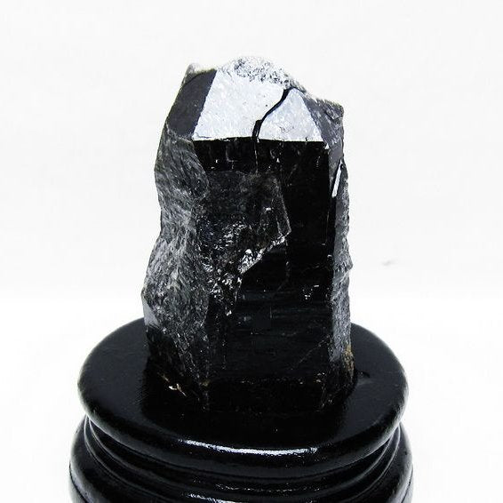 モリオン 黒水晶 原石 山東省産 台座付属 一点物 181-4476