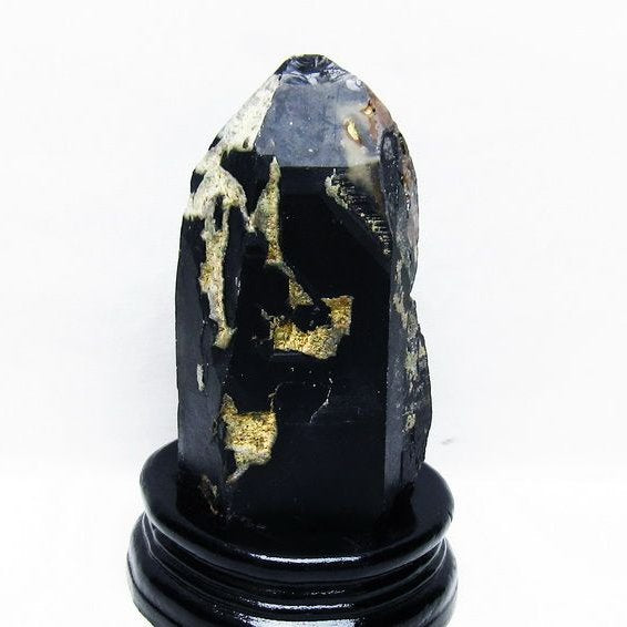 モリオン 黒水晶 原石 山東省産 台座付属 一点物 181-4481