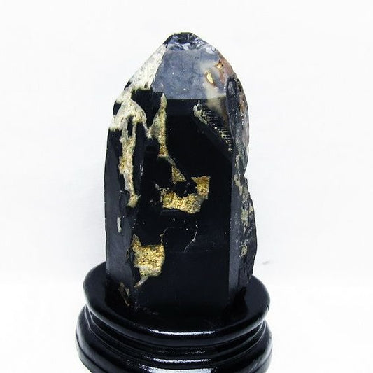 モリオン 黒水晶 原石 山東省産 台座付属 一点物 181-4481