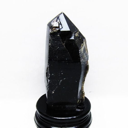 1Kg モリオン 黒水晶 原石 山東省産 台座付属 一点物 181-4482