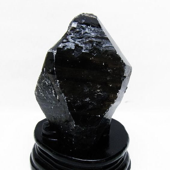 モリオン 原石 黒水晶 原石 山東省産 台座付属 一点物 181-4499
