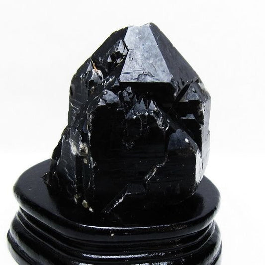 黒水晶 原石 モリオン 原石 山東省産 台座付属 一点物 181-4509