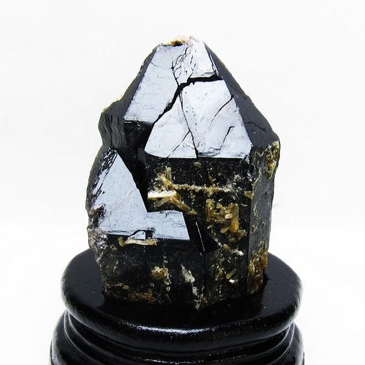 黒水晶 原石 モリオン 原石 山東省産 台座付属 一点物 181-4514