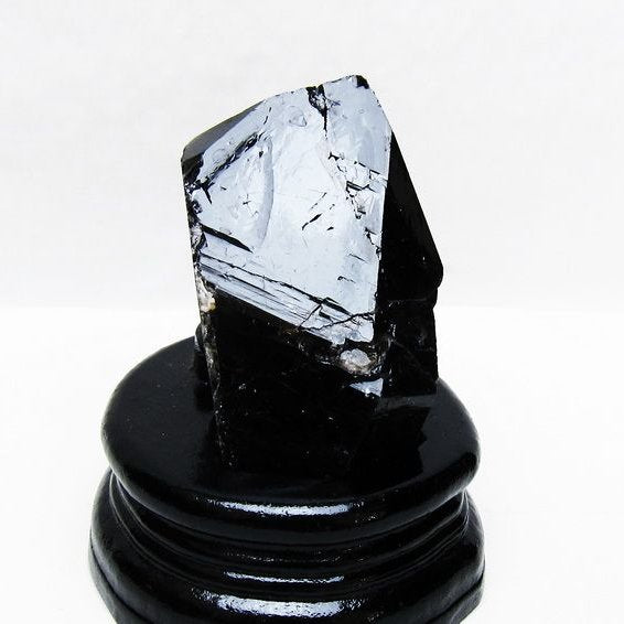 黒水晶 原石 モリオン 原石 山東省産 台座付属 一点物 181-4515