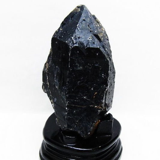 1.1Kg 黒水晶 原石 モリオン 原石 山東省産 台座付属 一点物 181-4518