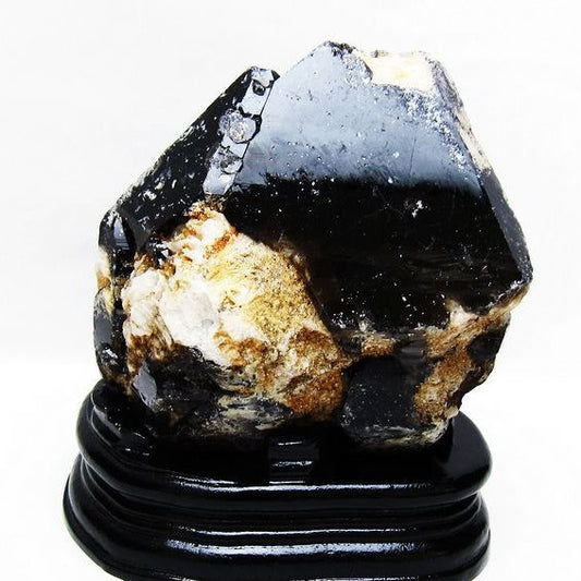 1.5Kg 黒水晶 原石 モリオン 原石 山東省産 台座付属 一点物 181-4519