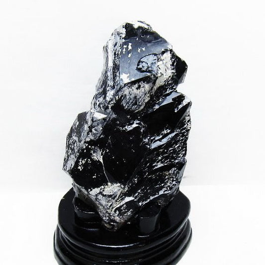 1.2Kg 黒水晶 原石 モリオン 原石 山東省産 台座付属 一点物 181-4530