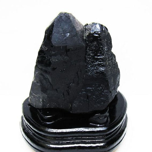 1.4Kg 黒水晶 原石 モリオン 原石 山東省産 台座付属 一点物 181-4532