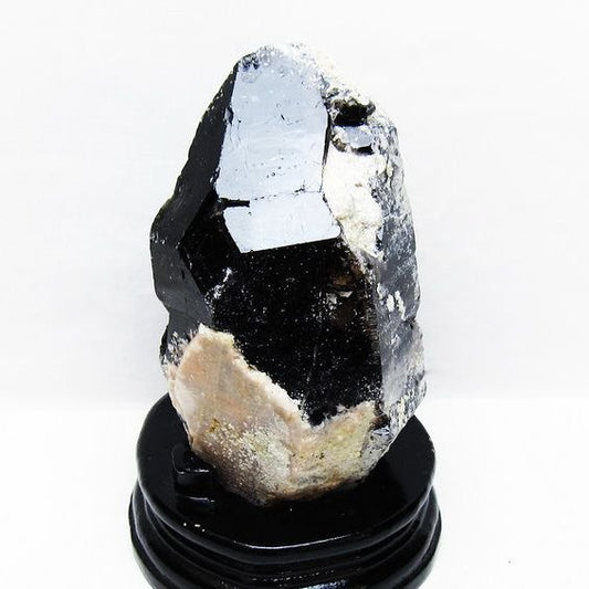 1.4Kg 黒水晶 原石 モリオン 原石 山東省産 台座付属 一点物 181-4533