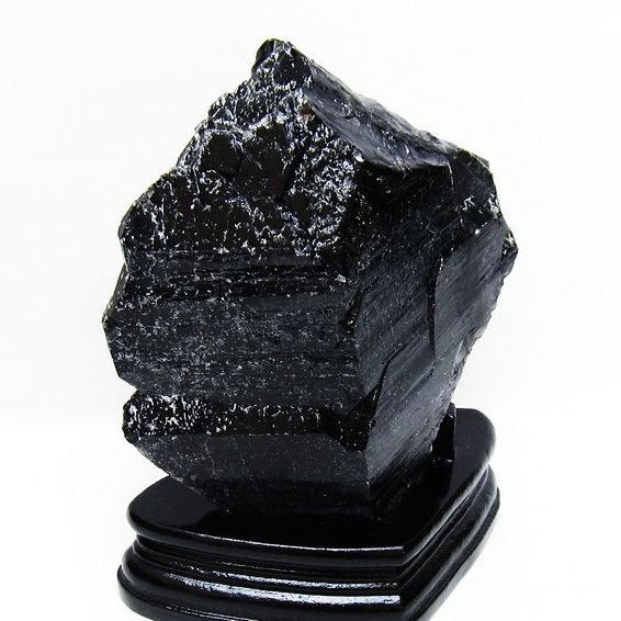 1.2Kg 黒水晶 原石 モリオン 原石 山東省産 台座付属 一点物 181-4537