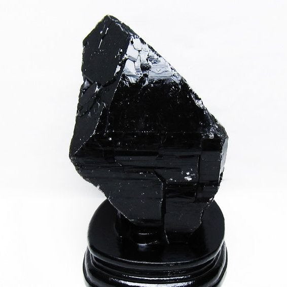 1.1Kg 黒水晶 原石 モリオン 原石 山東省産 台座付属 一点物 181-4542