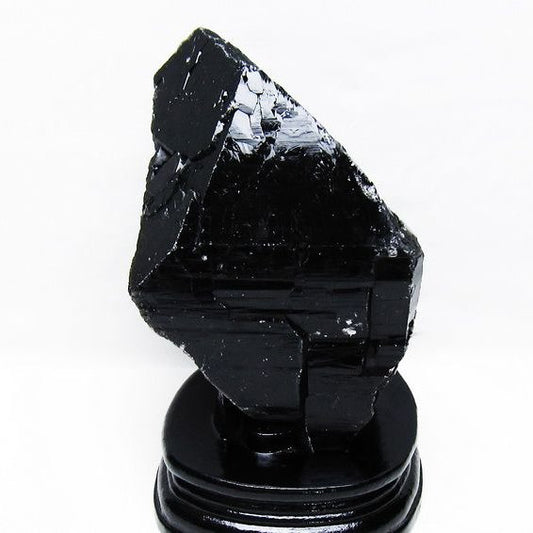 1.1Kg 黒水晶 原石 モリオン 原石 山東省産 台座付属 一点物 181-4542