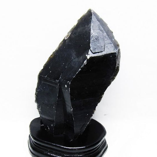 1.1Kg 黒水晶 原石 モリオン 原石 山東省産 台座付属 一点物 181-4543