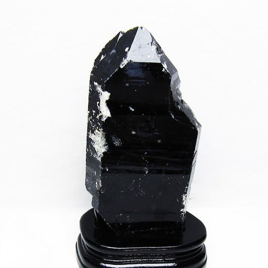 1.3Kg 黒水晶 原石 モリオン 原石 山東省産 台座付属 一点物 181-4546