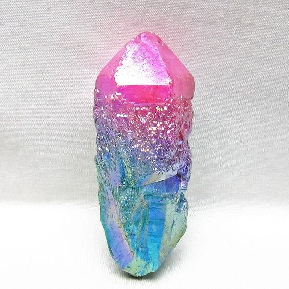 オーラクリスタル 原石 マルチカラー エレスチャル オーラ水晶 一点物 181-4694