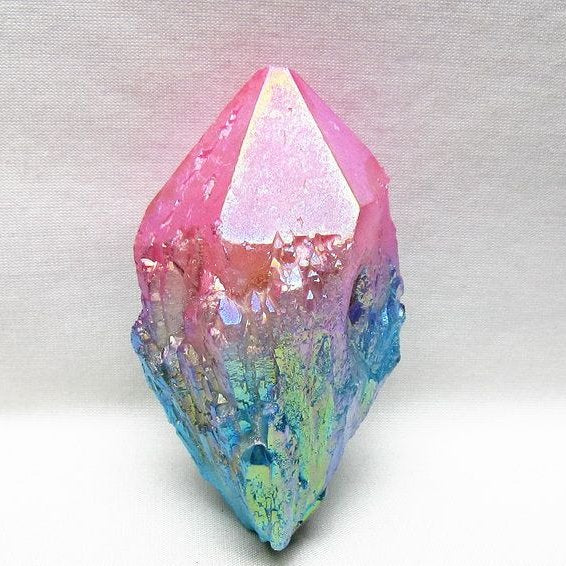 オーラクリスタル 原石 マルチカラー エレスチャル オーラ水晶 一点物 181-4696