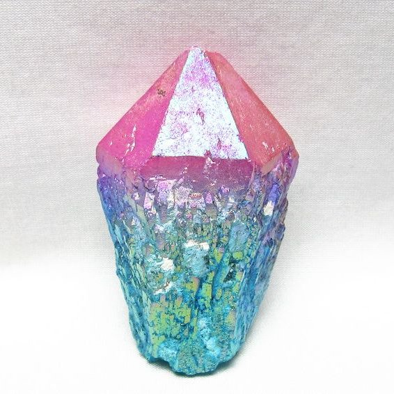 オーラクリスタル 原石 マルチカラー エレスチャル オーラ水晶 一点物 181-4698
