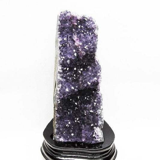 1.1Kg アメジスト クラスター ウルグアイ産 アメジスト 原石 amethyst 台座付属 花型 一点物  182-6473