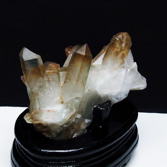 水晶 クラスター 水晶 原石 マダガスカル産 台座付属 一点物 182-6789