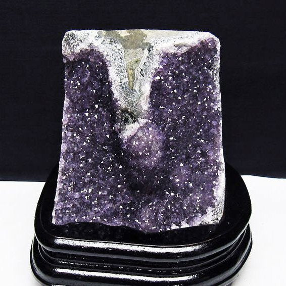 1.2Kg アメジスト クラスター ウルグアイ産 アメジスト 原石 amethyst 台座付属 花型 一点物  182-7054