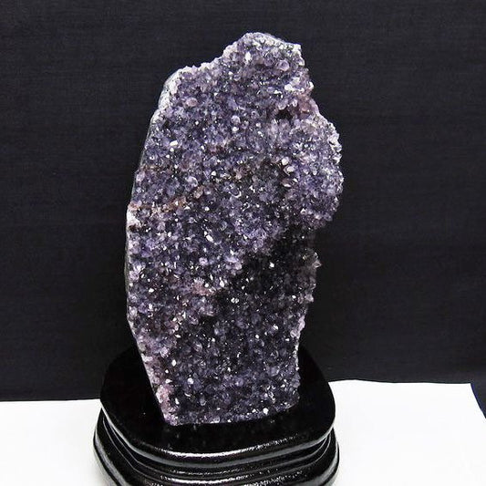 1.2Kg アメジスト クラスター ウルグアイ産 アメジスト 原石 amethyst 台座付属 花型 一点物  182-7081