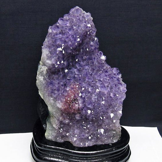 1.7Kg アメジスト クラスター ウルグアイ産 アメジスト 原石 amethyst 台座付属 花型 一点物  182-7083