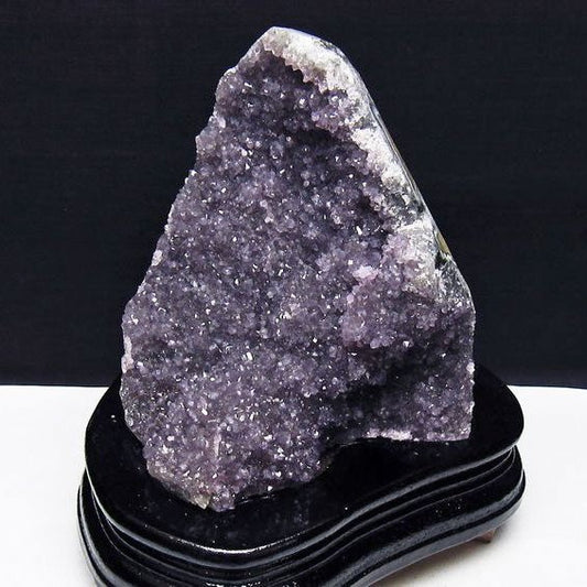 1.4Kg アメジスト クラスター ウルグアイ産 アメジスト 原石 amethyst 台座付属 花型 一点物  182-7085