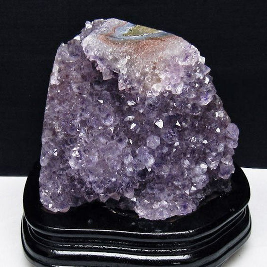 1.8Kg アメジスト クラスター ウルグアイ産 アメジスト 原石 amethyst 台座付属 花型 一点物  182-7093