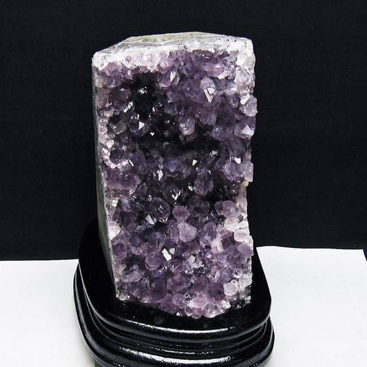 1.7Kg アメジスト クラスター ウルグアイ産 アメジスト 原石 amethyst 台座付属 花型 一点物  182-7095