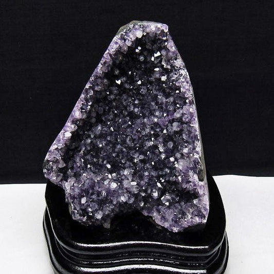 1.1Kg アメジスト クラスター ウルグアイ産 アメジスト 原石 amethyst 台座付属 花型 一点物  182-7098