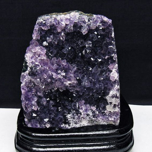 1.5Kg アメジスト クラスター ウルグアイ産 アメジスト 原石 amethyst 台座付属 花型 一点物  182-7099