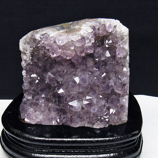 1.1Kg アメジスト クラスター ウルグアイ産 アメジスト 原石 amethyst 台座付属 花型 一点物  182-7109