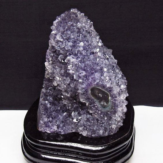 1.3Kg アメジスト クラスター ウルグアイ産 アメジスト 原石 amethyst 台座付属 花型 一点物  182-7125