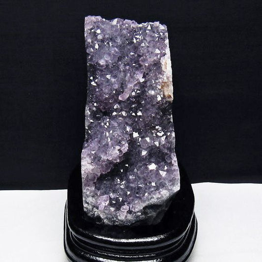 1.5Kg アメジスト クラスター ウルグアイ産 アメジスト 原石 amethyst 台座付属 花型 一点物  182-7128