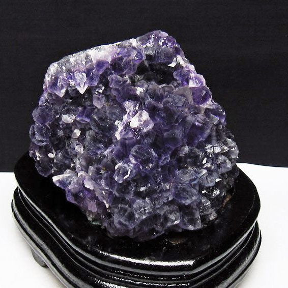 1.1Kg アメジスト クラスター ウルグアイ産 アメジスト 原石 amethyst 台座付属 花型 一点物  182-7141