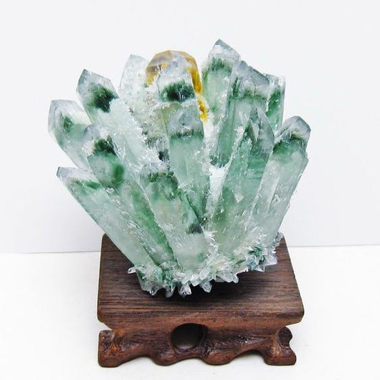 緑水晶 クラスター 原石 台座付属 一点物 182-7368