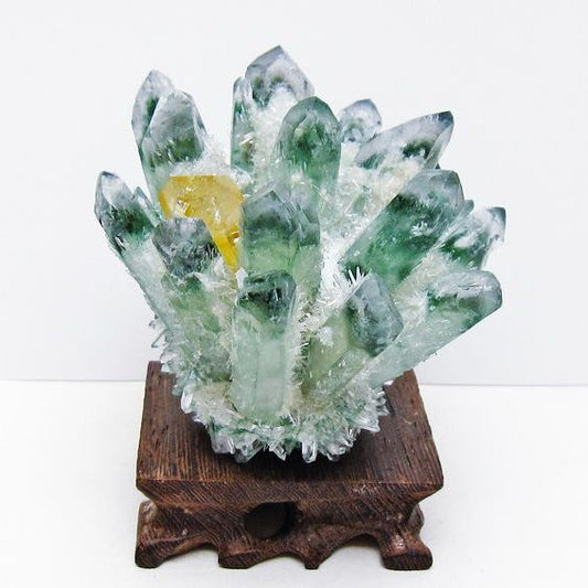緑水晶 クラスター 原石 台座付属 一点物 182-7376
