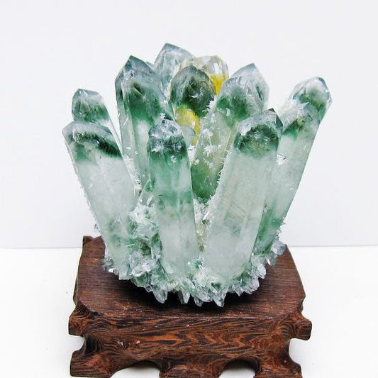 緑水晶 クラスター 原石 台座付属 一点物 182-7379
