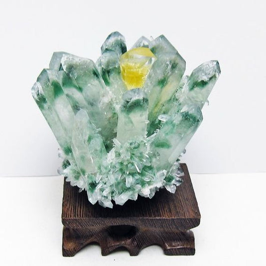 緑水晶 クラスター 原石 台座付属 一点物 182-7382