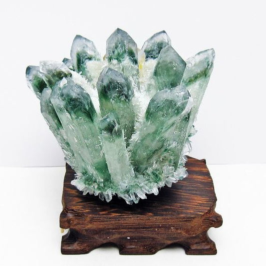 緑水晶 クラスター 原石 台座付属 一点物 182-7384