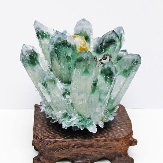 緑水晶 クラスター 原石 台座付属 一点物 182-7388