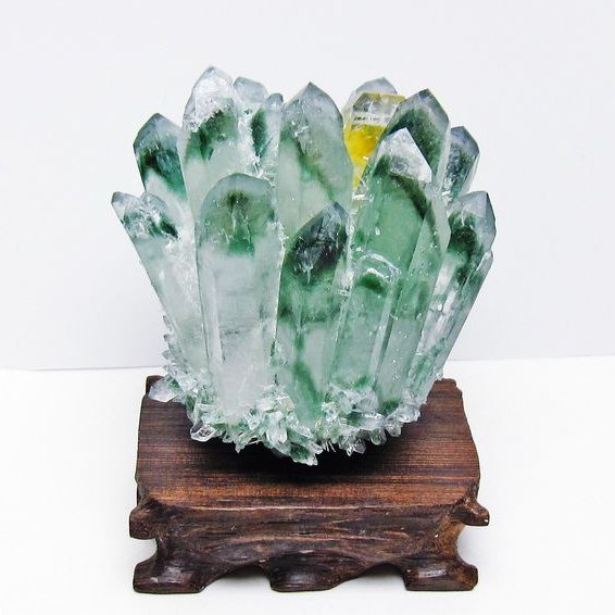 緑水晶 クラスター 原石 台座付属 一点物  182-7392