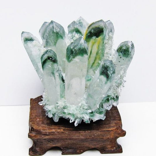 緑水晶 クラスター 原石 台座付属 一点物 182-7394