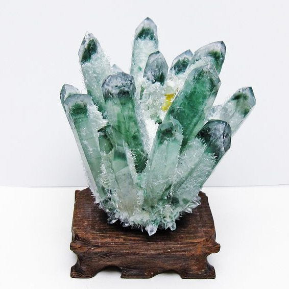 緑水晶 クラスター 原石 台座付属 一点物  182-7395