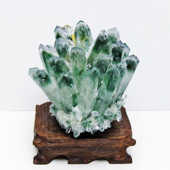 緑水晶 クラスター 原石 台座付属 一点物 182-7398