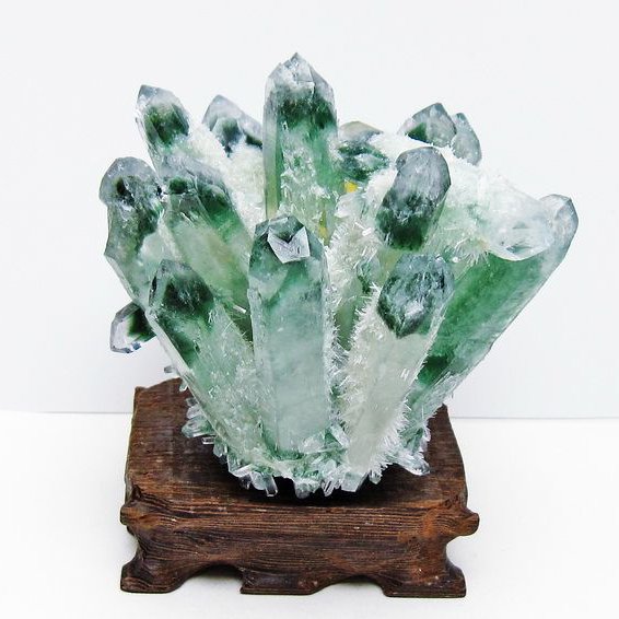 緑水晶 クラスター 原石 台座付属 一点物  182-7399