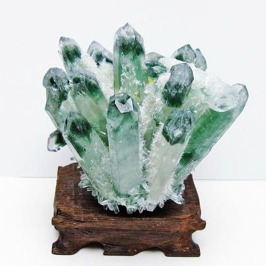 緑水晶 クラスター 原石 台座付属 一点物  182-7399