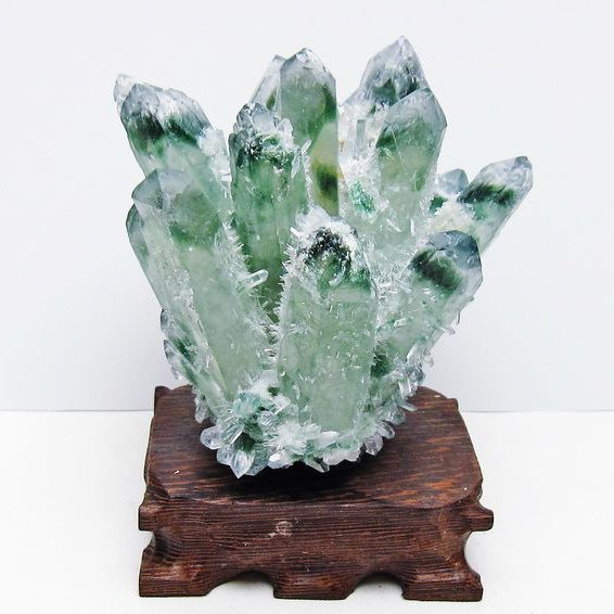 緑水晶 クラスター 原石 台座付属 一点物  182-7400