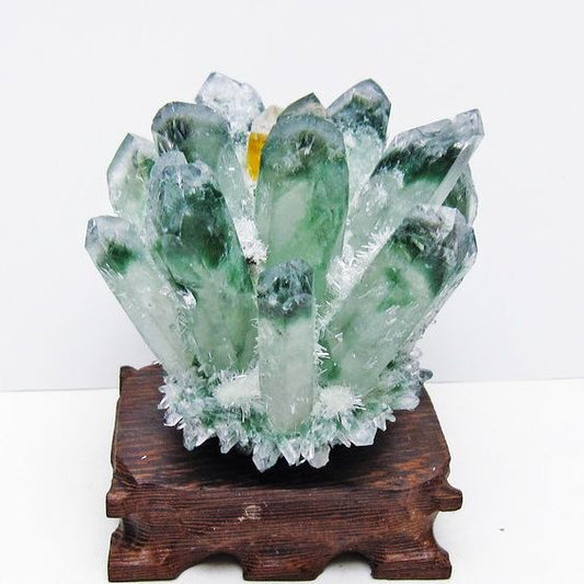 緑水晶 クラスター 原石 台座付属 一点物  182-7401